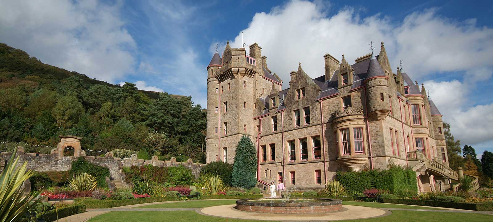 Couple walking the grounds of Belfast Castle